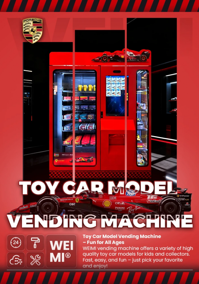F1 Model Cars Toy Vending Machine with Transparent Display and Elevator System