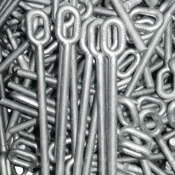 DIN Standard Strength STAINLESS STEEL M18 X 150mm Oval Eye Bolt Hex Type for Tower Guy Wire ASTM A574
