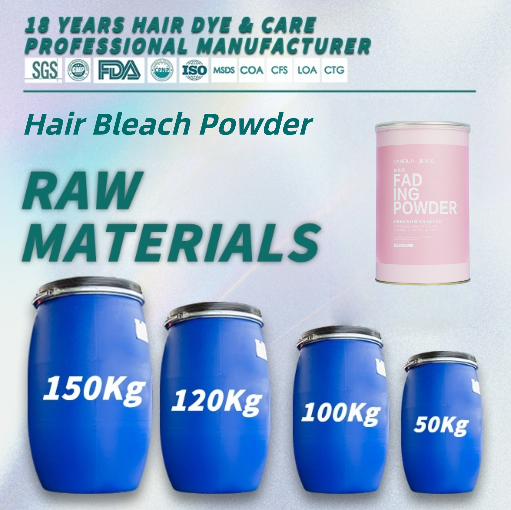 Pandla Herbal Hair Color Bleaching Powder Dust Free Harmless 500g OEM Available