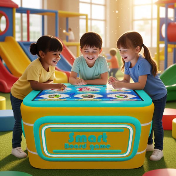 Children's Multi-Touch Gaming Table with 10 Game Modes - PVC Material Interactive Touch Screen Table for Classroom & Play Center (970mm*608mm*500mm)