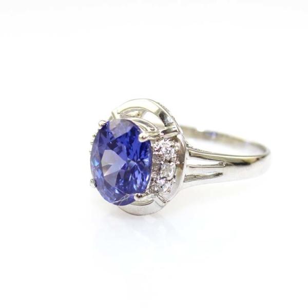 White Gold Plated 925 Silver Jewelry 8mmx10mm Oval Pink Cubic Zircon Ring(R0076)