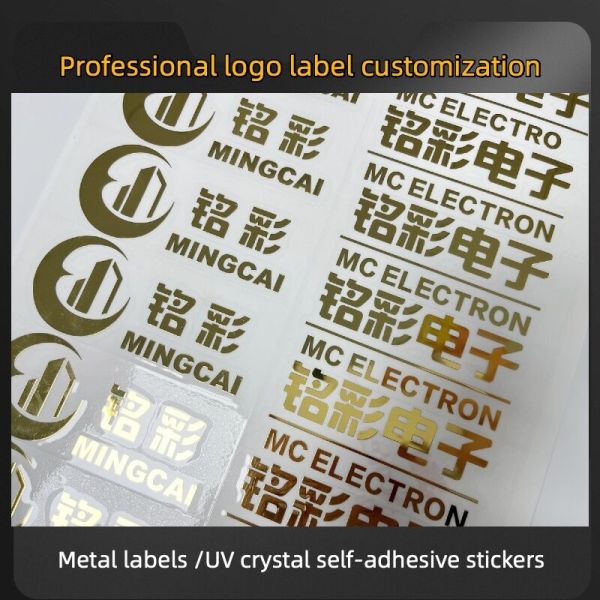 Electroplated nickel label, logo, stickers with customized colour for home appliance and other packaging needs
