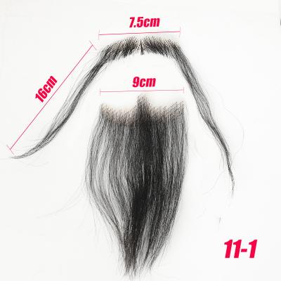 100% Human Hair Handmade Fake Mustache Beard for Entertainment/Drama/Life