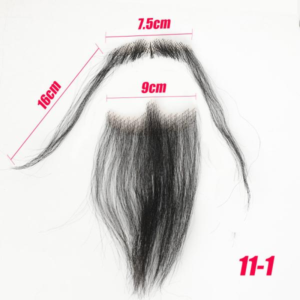 100% Human Hair Handmade Fake Mustache Beard for Entertainment/Drama/Life