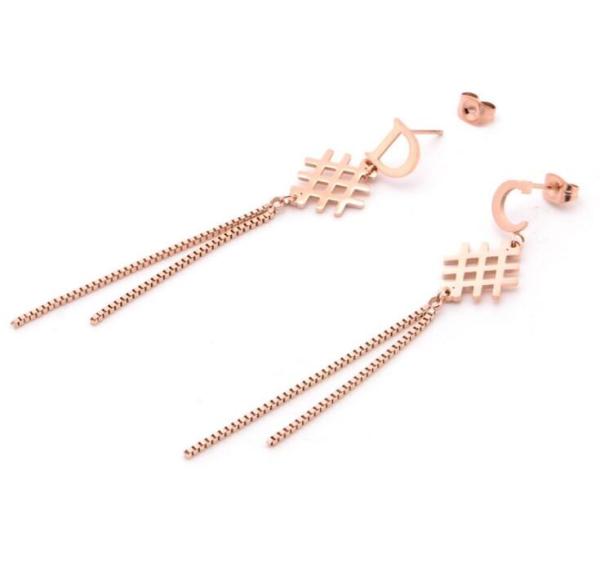 Earring Supplier Popular Fringe Earrings Zirconia Long Gold Metal Tassel Earrings Exclusive design Tassel Earring