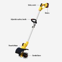 Cultivateur Tiller sans fil 21v, 300 RMP Tiller a une capacité d'affichage de batterie