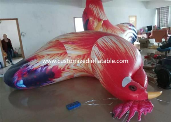 Outside Standing Inflatable Cartoon Characters PVC Rooster Animal Cock Model