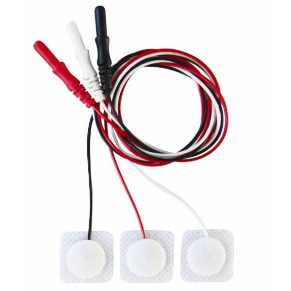 Compatible Disposable ECG Leadwires Electrode 3 Leads IEC Individual Pack