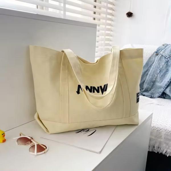 Custom Printed Eco Friendly Recycled Plain Bulk Cotton Canvas Grocery Shopping Tote Bag