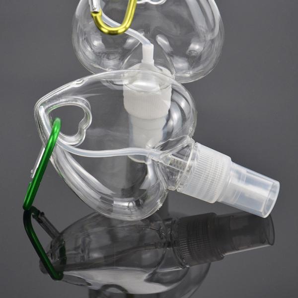 1.69oz 50ml Alcohol Hand Sanitizer Dispenser Bottles Empty Refill Mini Heart Shaped Keychain