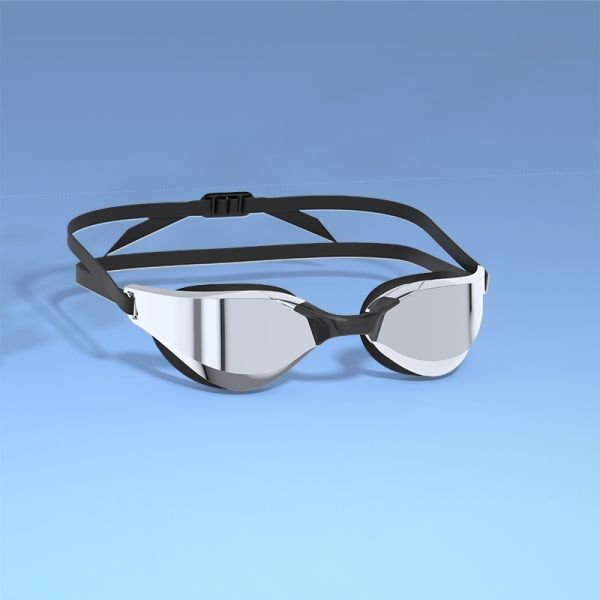 UV Protection Anti-fog Swimming Goggles with Silver Plated Lens for Racing and Training