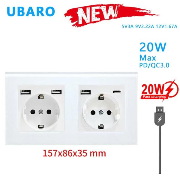 Type 157 European Standard Fast Charging Sockets With 3 USB Ports 1 Type C Ports