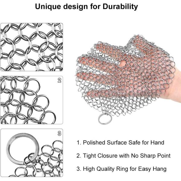 Round Square Type Wire Mesh Stainless Steel Chainmail Scrubber