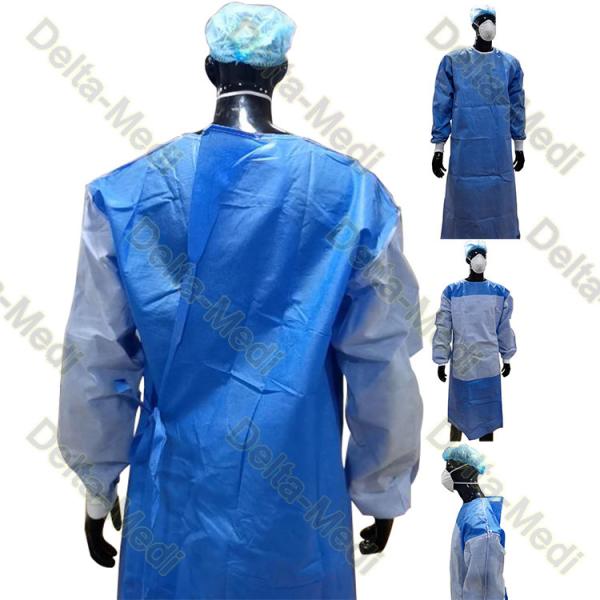 SMS 35g 40g 45g AAMI Level 3 AAMI Level 4 Surgical Gown Reinforced Gown