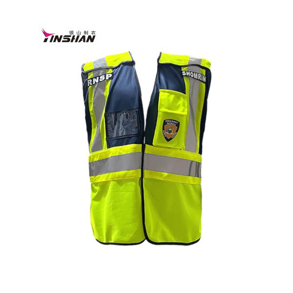 Veste réfléchissante fluorescente jaune personnalisée à haute visibilité pour les agents de sécurité
