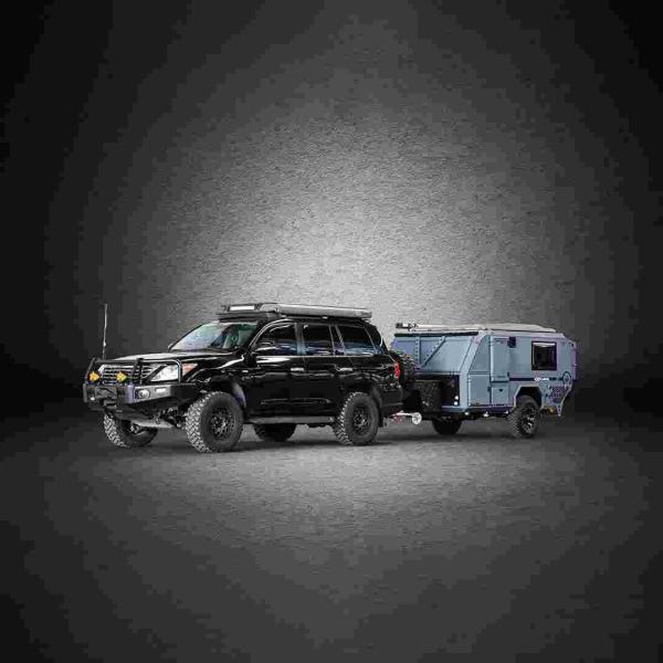 450W Solar Powered Off Grid Camper Trailer With Bathroom Custom Made