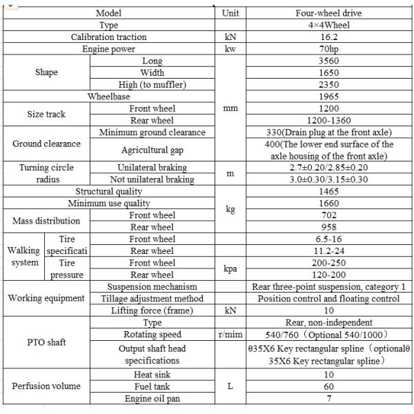 factory sale cheap 70hp wheel tractor