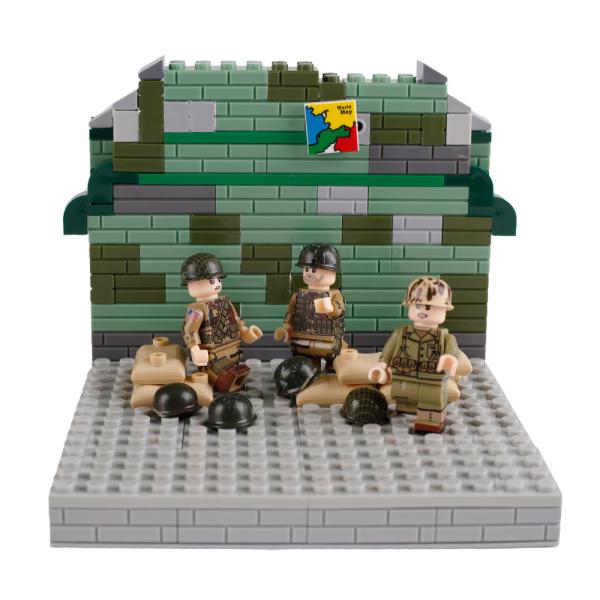 WW2 military U.S soldiers helmet printed mini figures army figures compatible with legoinglys