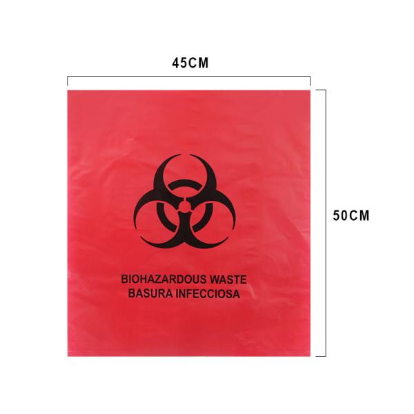 121 Degree Autoclavable Biohazard Plastic Bags with Heat Seal and Customizable Size for Medical Waste