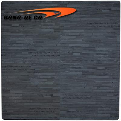 Madera suave Eva Kids Foam Floor del grano de madera negro