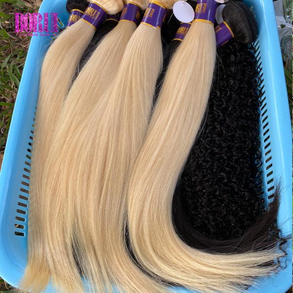 613 Straigth Blonde Raw Colored Hair Extension Human Hair Blond Hair Bundles