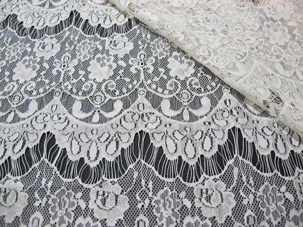 Thin hollow nylon eyelash French lace scalloped lace fabric for lady garment(CY-DN0002)
