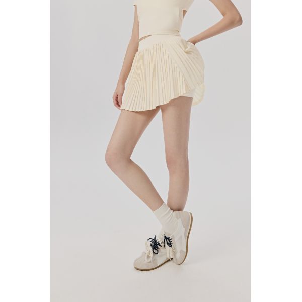Lightweight Lavender Pleated Active Skort with Built-in Shorts for Tennis and Running