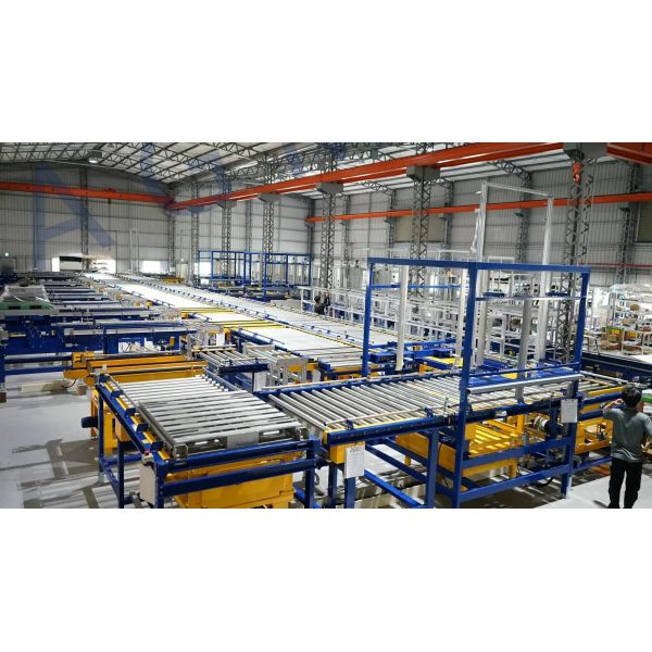 Heavy-Duty PLC Controlled Stainless Steel Pallet Conveyor System for Automated Pallet Handling