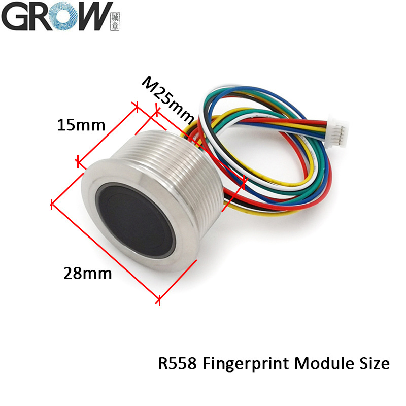 Плата управления доступом по отпечатку пальца GROW KS220-L+R558 DC30-75V, 2 реле, функции администратора/пользователя, режимы самоблокировки/импульсный/зажигание