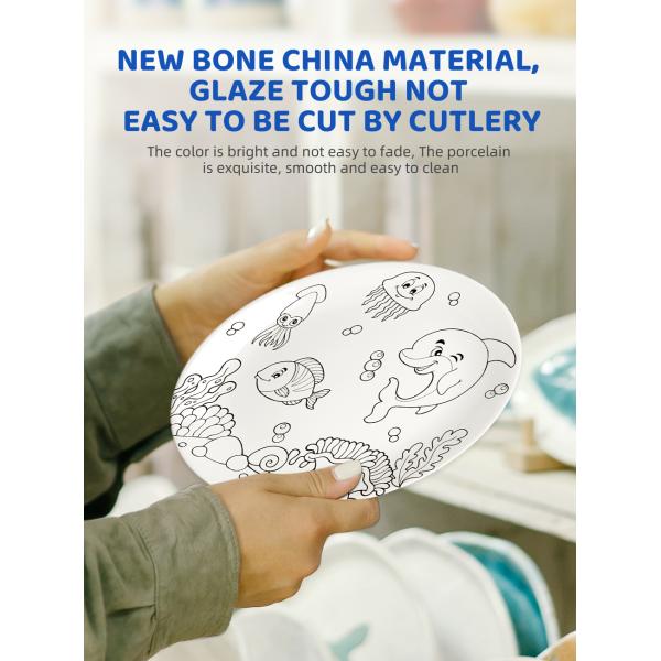 3 Paint Pens Children Didactic Toys Decorate Your Own Porcelain Plate / Mug