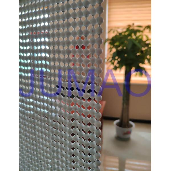 Cream Color Steel Ball Chain Curtain Waterproof Entrances With Curved Track