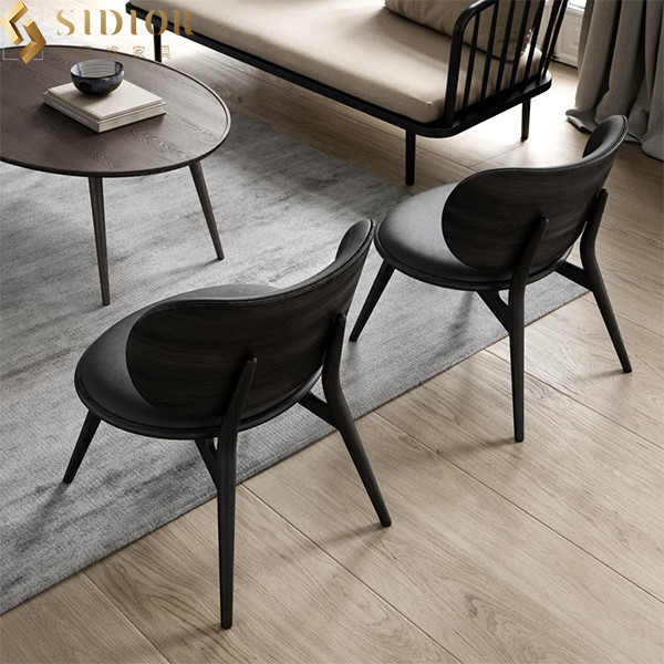 Luxury European Modern Leisure Chair Fabric Solid Wood Frame L65cm