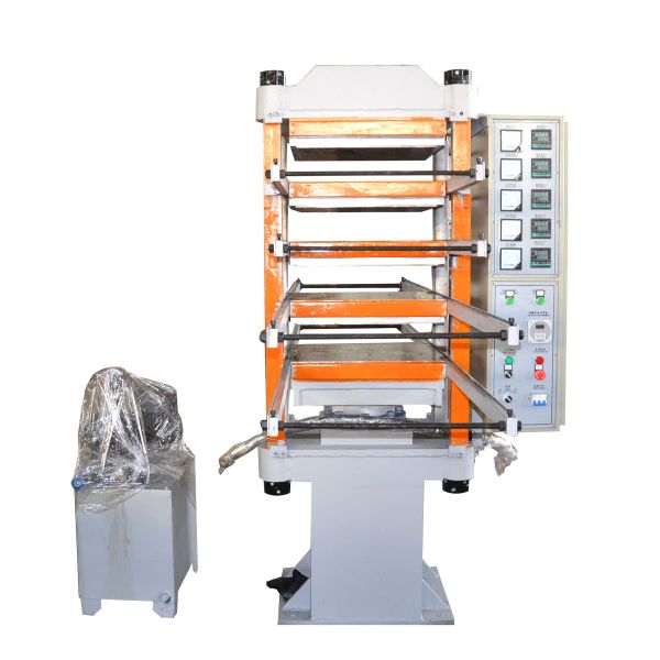 Factory Direct Sales Rubber Tile Vulcanizing Press with 4 Working Layers and 400X400X45 mm Plate Size Featuring Manual Push-Out Device