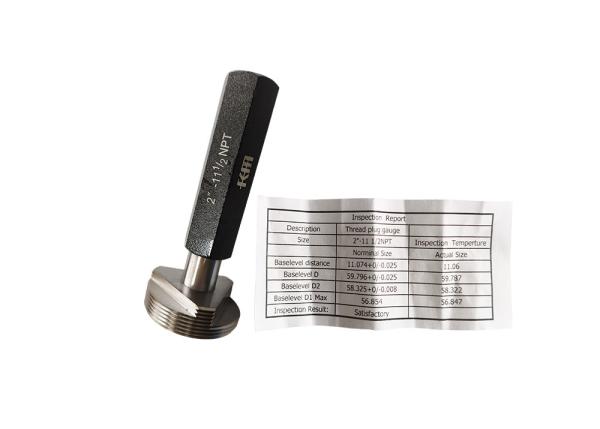 Conception de haute qualité 2 -11.5 NPT Taper Pipe Thread Plug Gauge Go Nogo pour une vérification rapide