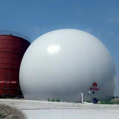 Dôme à double membrane à gaz anti-corrosion, étanche aux fuites pour le stockage du biogaz