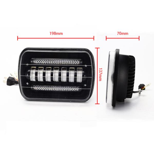 10-60V Voltage Custom Modified 7 inch 70W Square LED Motorcycle Headlight for Harley