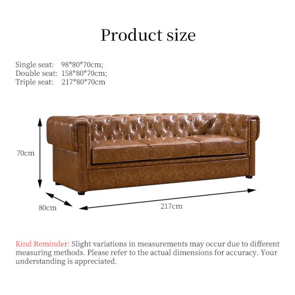 Nidea #8976 Custom American Style Three-Seat Genuine Leather Sofa Set for Villa and Hotel Living Rooms Comfortable Filled Sponge