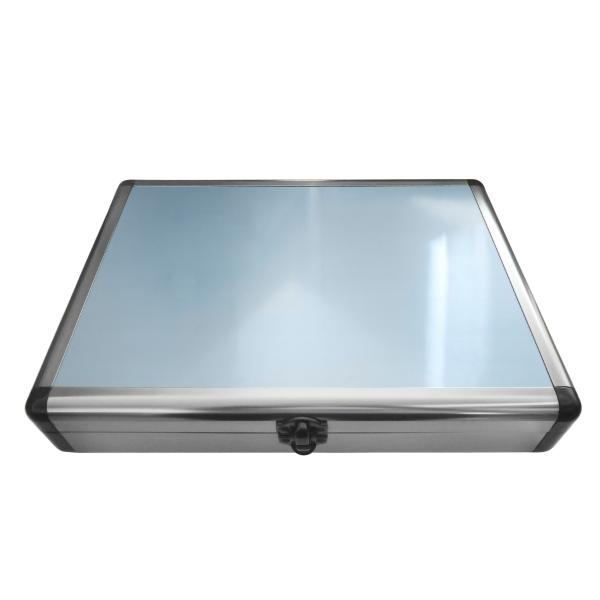 Silver Standard Table Tennis Box Black Steel Lock Durable Aluminum Case