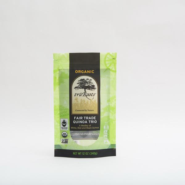 12oz Quinoa Trio Food Packaging Bags 112micron Zip Pouch Bags For Food