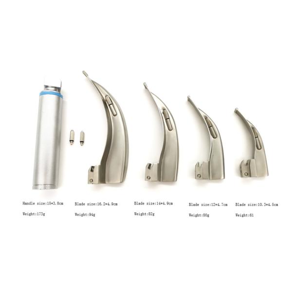 Factory Direct Sale Metal Fiber Optic Bulb Flexible Laryngoscope Set