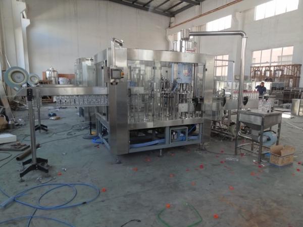 Auto 3000kg SUS304 3in1 Glass Bottle Filling Machine 6000bph  PCl Control