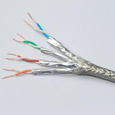 HDPE BC Cat6A Patch Cord Al Foil 4 Twisted Pairs SFTP Copper Braiding