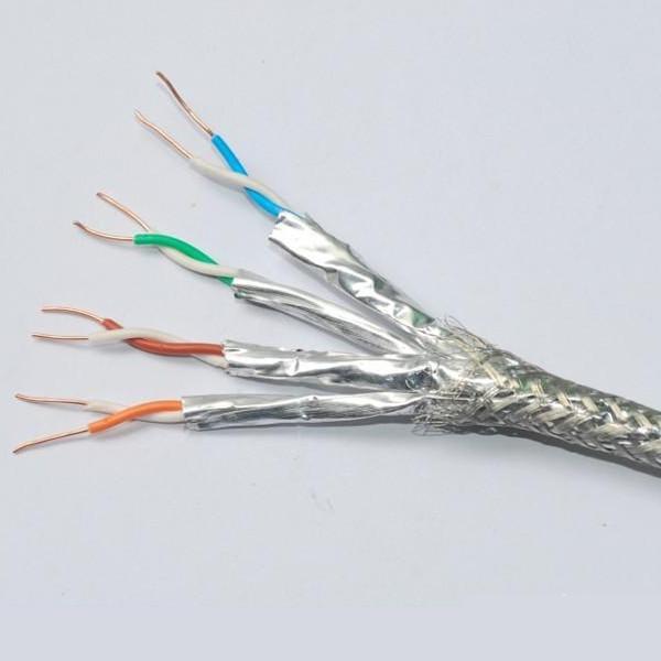HDPE BC Cat6A Patch Cord Al Foil 4 Twisted Pairs SFTP Copper Braiding