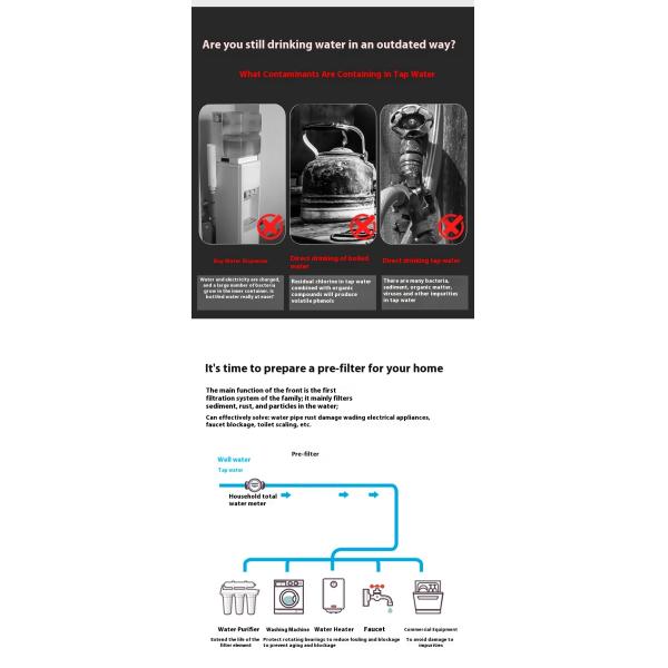 Filtro de sedimentos grande de acero inoxidable de 5 pulgadas para toda la casa familiar