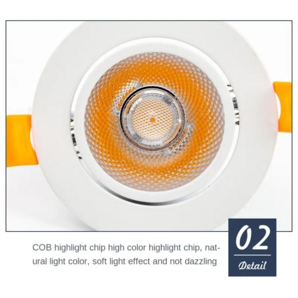 220V Aluminum Spot Light Warm White Recessed Ceiling Downlight