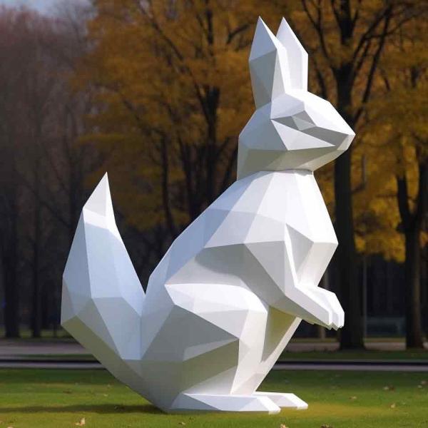 New Design Rabbit Fiberglass Painted Animal Decorative Art Sculpture