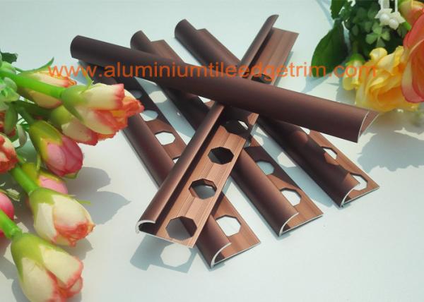 Rounded Face Edge Shower Porcelain Aluminium Tile Edge Trim 10mm Matt Copper