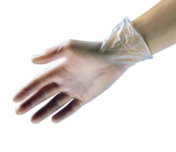 Elastic Disposable PVC Gloves SX - XL Alkali Resistant Long Time Wearing