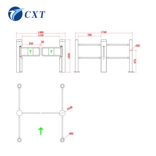 Anti Pinch Swing Barrier Gate 304 Stainless Steel Convenient 130sh