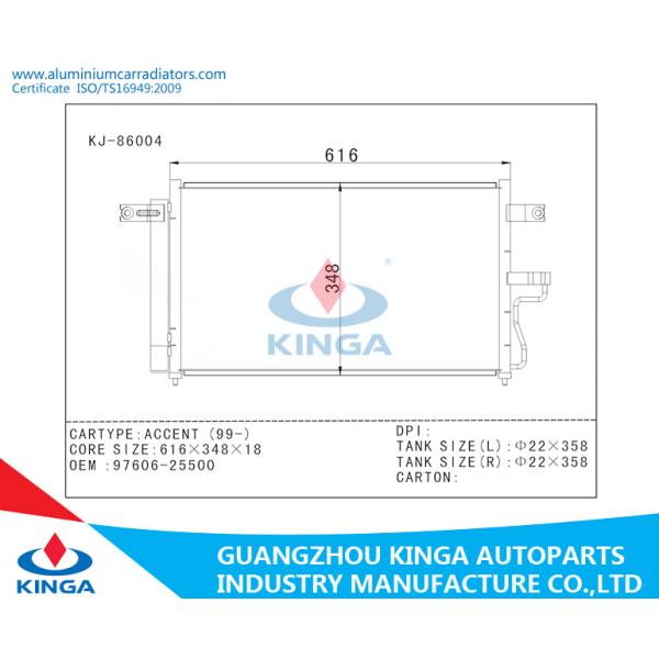 ACCENT (99-) Auto AC Condenser HYUNDAI OEM 97606-25500 Water - cooled
